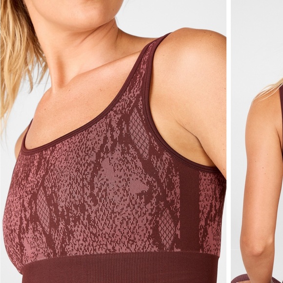 Fabletics Pink & Brown Snake Print Matching Workout Set, Size XS - Picture 6 of 13